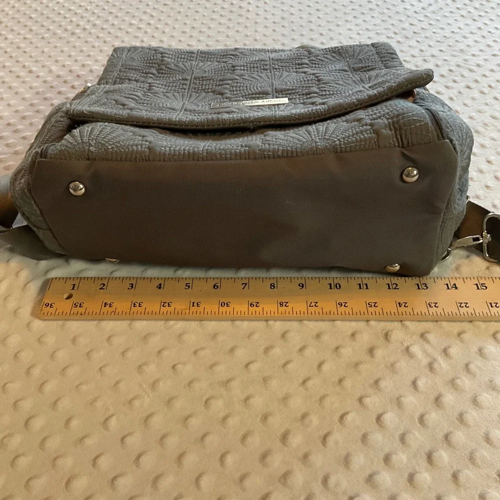 Petunia Pickle Bottom Diaper Bag Backpack One Size Gray Quilted Boxy Backpack